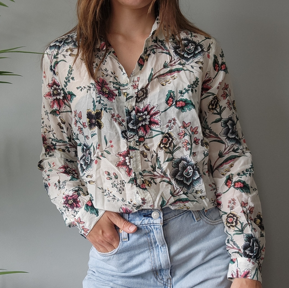 Floral Button-Up Blouse